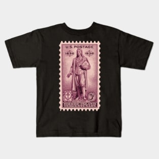 Roger Williams - Rhode Island Stamp Kids T-Shirt